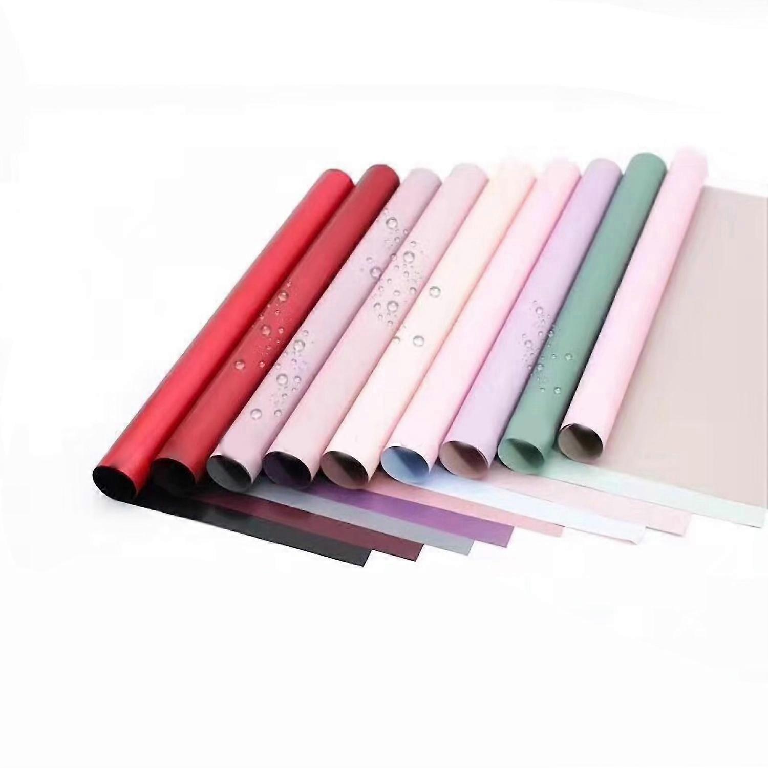 Flower Wrapping Paper Waterproof Bouquet Packaging Paper Plastic Decorative Paper 20Pcs in Set Type