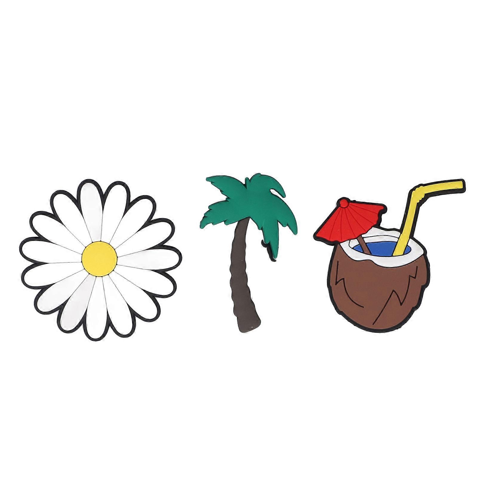 3PCS Beach Bag Charms Silicone Insert Decorations Cartoon Patterns Removable Handbag Accessories