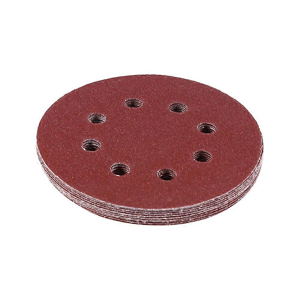 125mm Polishing Pads Red Sanding Discs 8 Hole Grit Sand Papers(100#)
