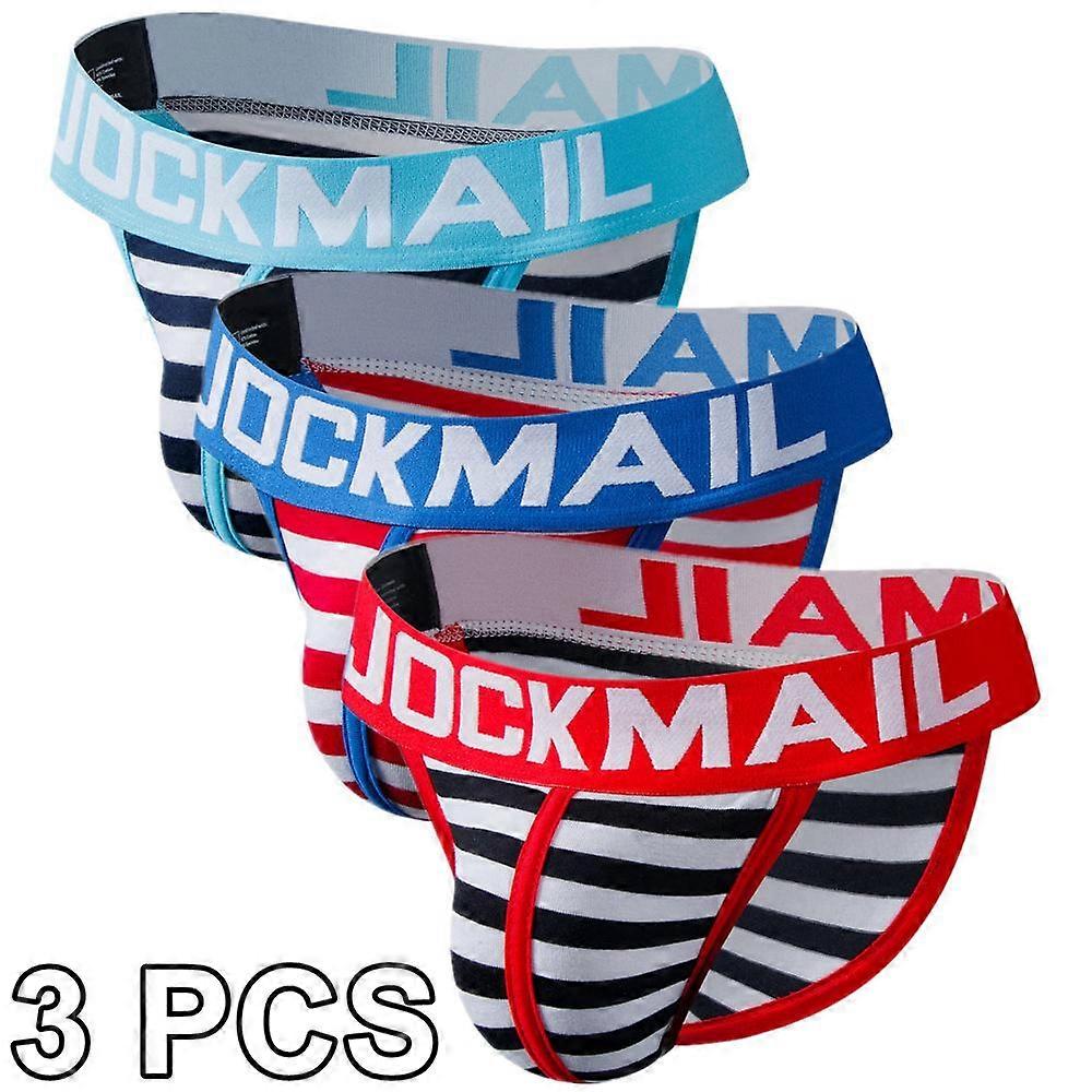 Briefs JOCKMAIL Cotton Stripe Pattern Men's Underwear Low Rise Breathable Briefs Sports Underpants