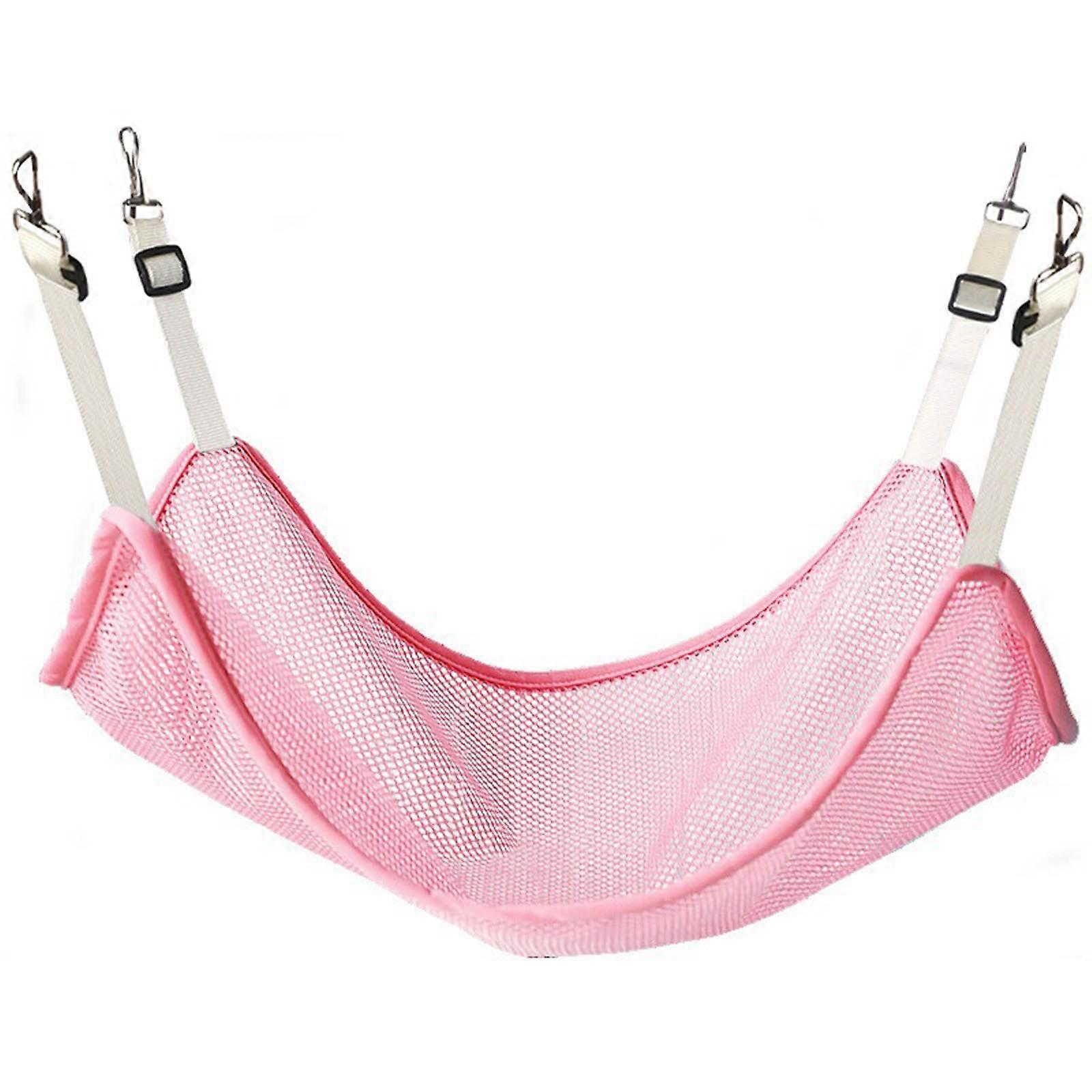 Adjustable Cats Resting Bed Small Pet Swing Bed for Indoor Cage Sleeping Bed Indoor Furniture Pet Swing House Pink M