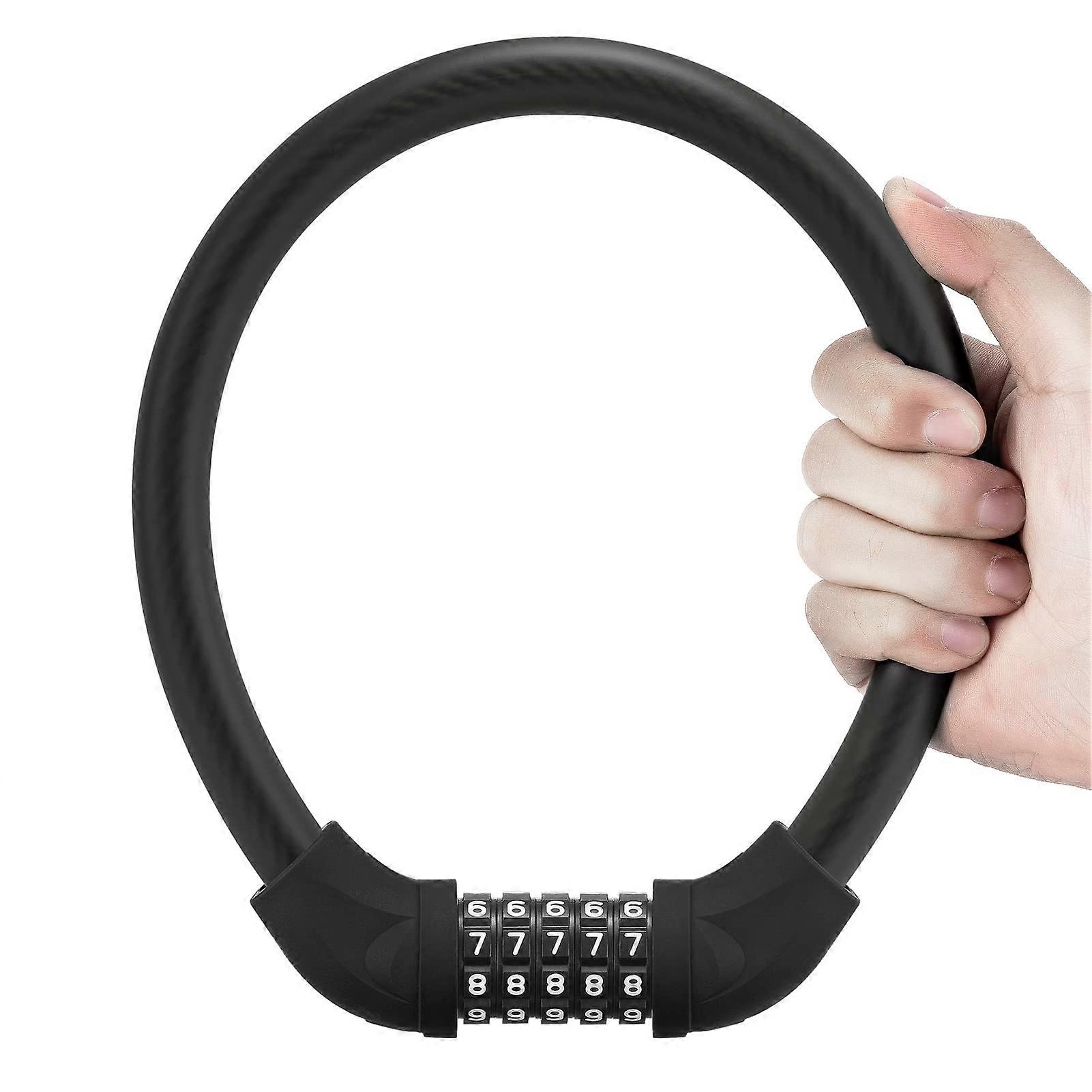 Bike Lock Combination 22 Inch Durable Steel Cable for Bicycles, Heavy-Duty Security Lock, Adjustable Fit