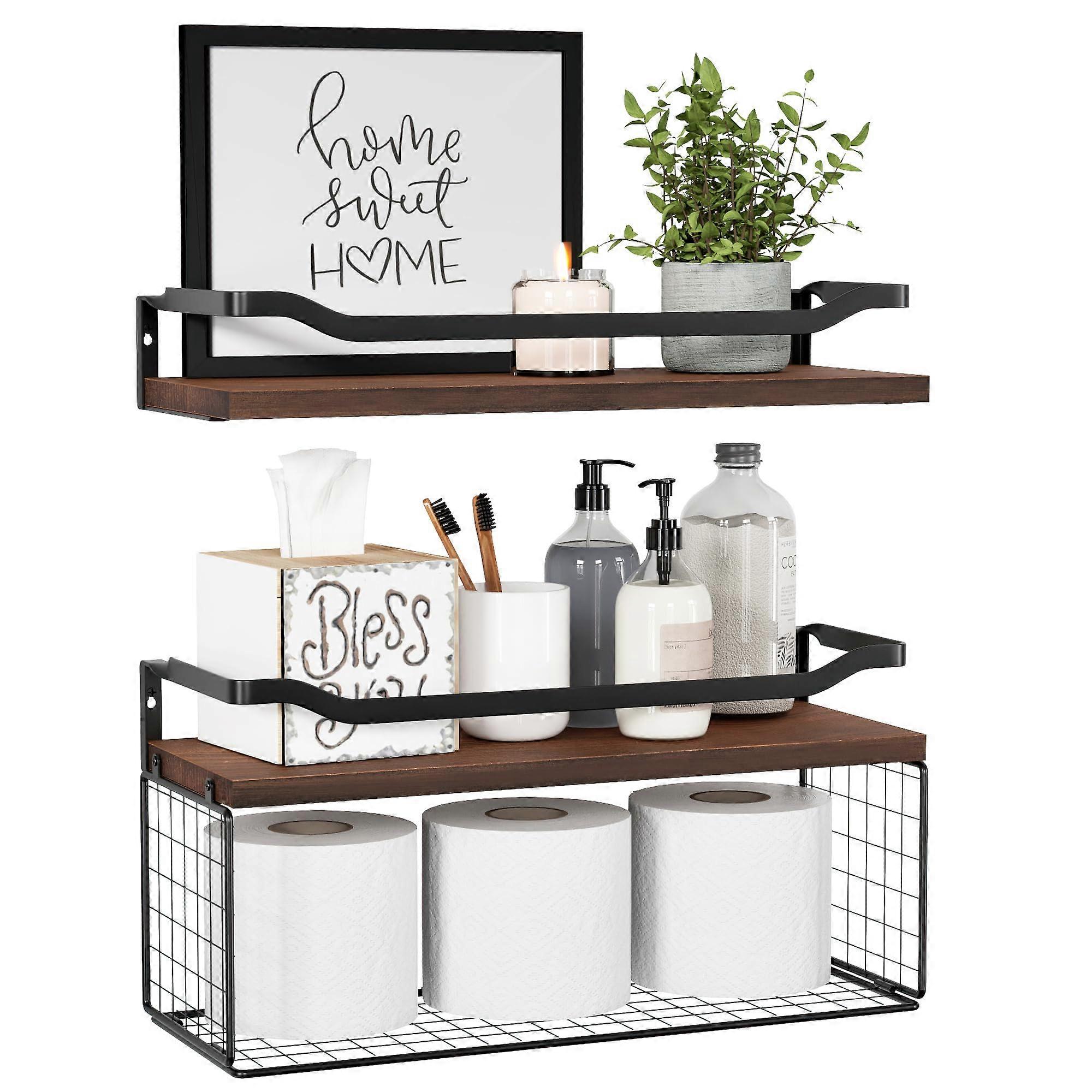 Floating Shelves for Bathroom Organization and Storage