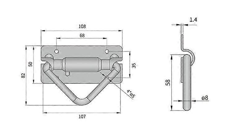 JUSCH Spring Loaded Surface Mount Handle with Rubber Grip, Zinc
