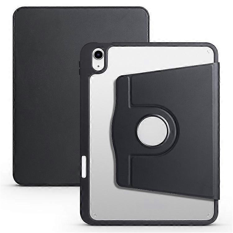 Compatible For iPad 10.9 (2022) PU Leather + Acrylic Tablet Case Rotary Kickstand Cover with Pen Holder