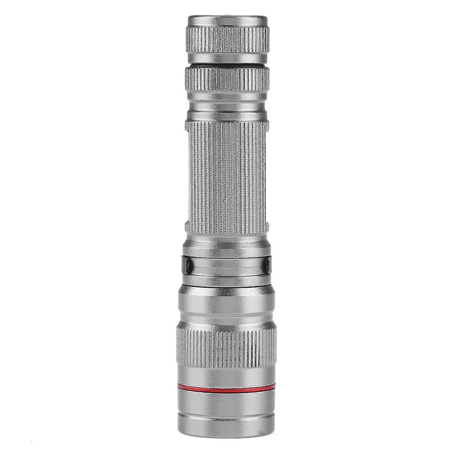 XPE LED Pocket Small Penlight 3-Mode Flashlight Projector Silver