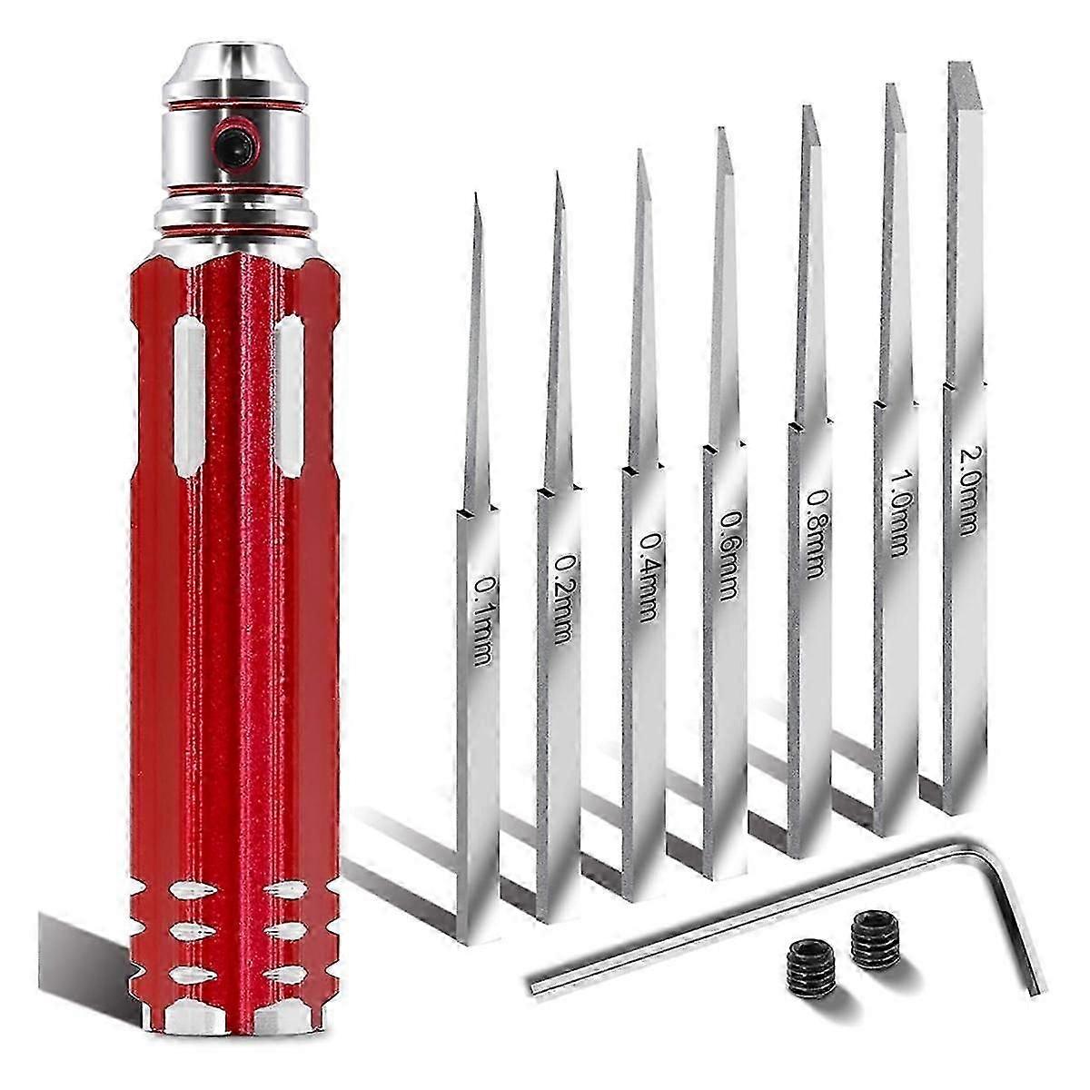 Prime Model Scriber , with 7 Blades (0.1/0.2/0.4/0.6/0.8/1.0/2.0mm),for Carving Cutting, Panel Line,Scale Model B fg2025031702020