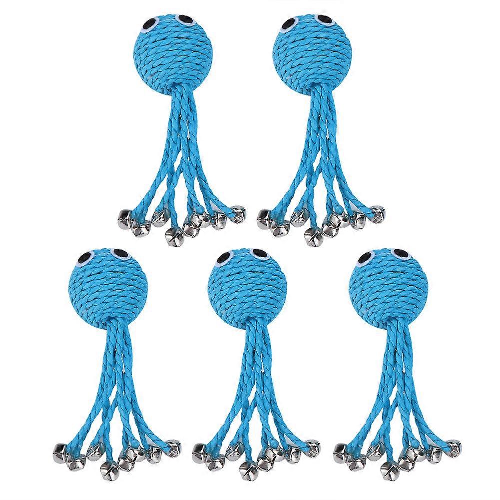 5PCS Octopus Rope Dog Toy with Bell, Durable Cotton Material, Interactive Play for Small and Medium Dogs