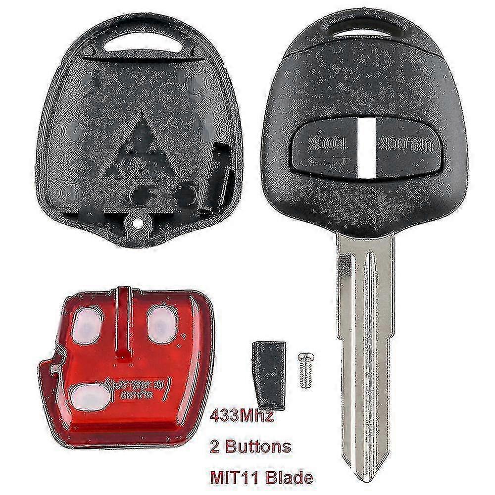 2 Button Car Remote Key Case with ID46 Battery for Mitsubishi