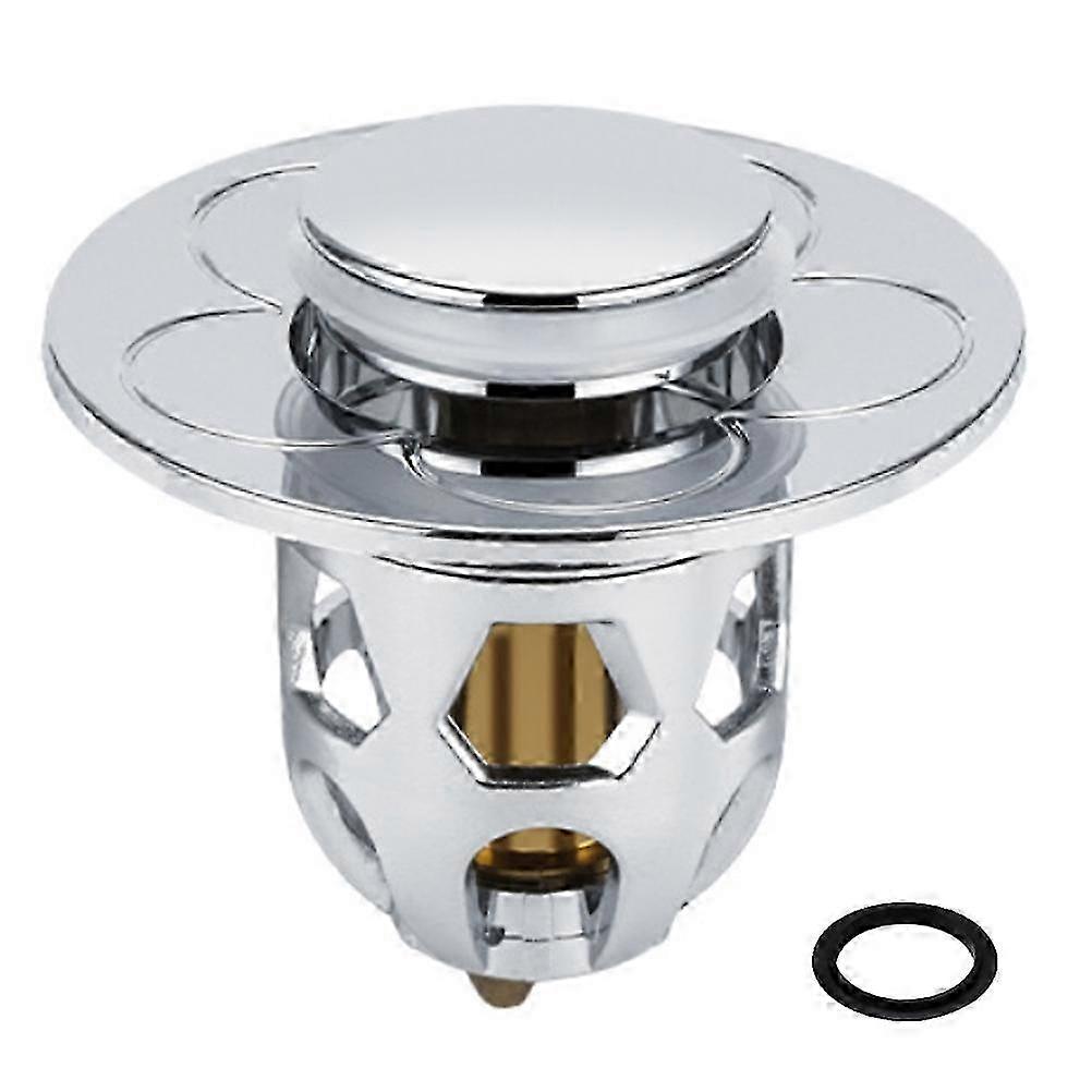 Sink Plug Stainless Steel Pop Up Sink Plug Universal Drain Plug for Countertop Washbasin Bath Plug