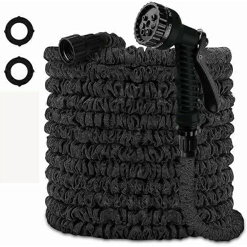 Expanding Hose, Powerful Nozzle, Compatibility for Various Uses, Black (75ft, Lightweight)
