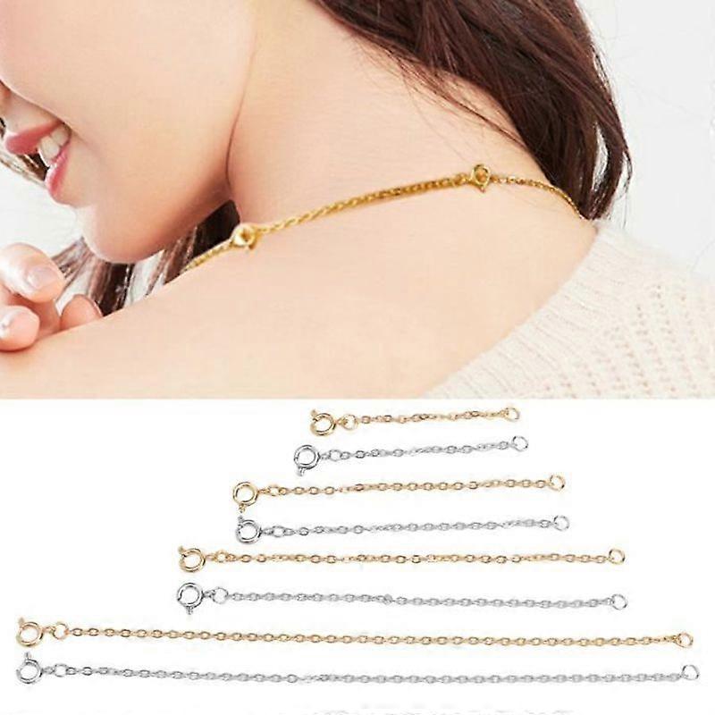10-Piece Silver & Gold Plated Necklace Extender Chains - 3 Inch With Lobster Clasp Hook
