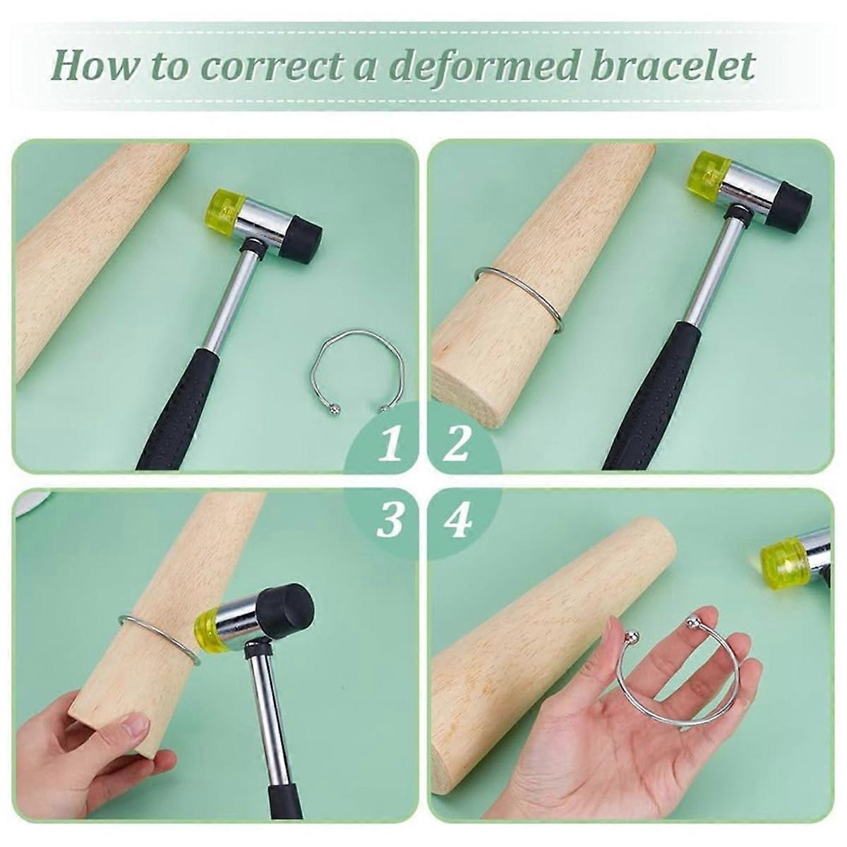 5 قطع مجموعة تحجيم المجوهرات ، مطرقة قياس الشريط بحجم الإصبع لإصلاح المجوهرات DIY
