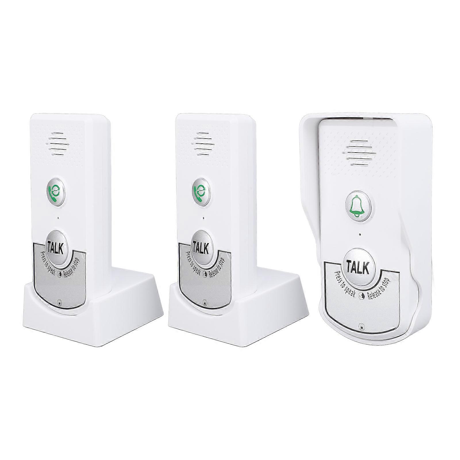 2 Way Voice Intercom Doorbell Home Wireless Doorbell Intercom Kit Indoor Outdoor Interphone System 1000m Range for Home Office 