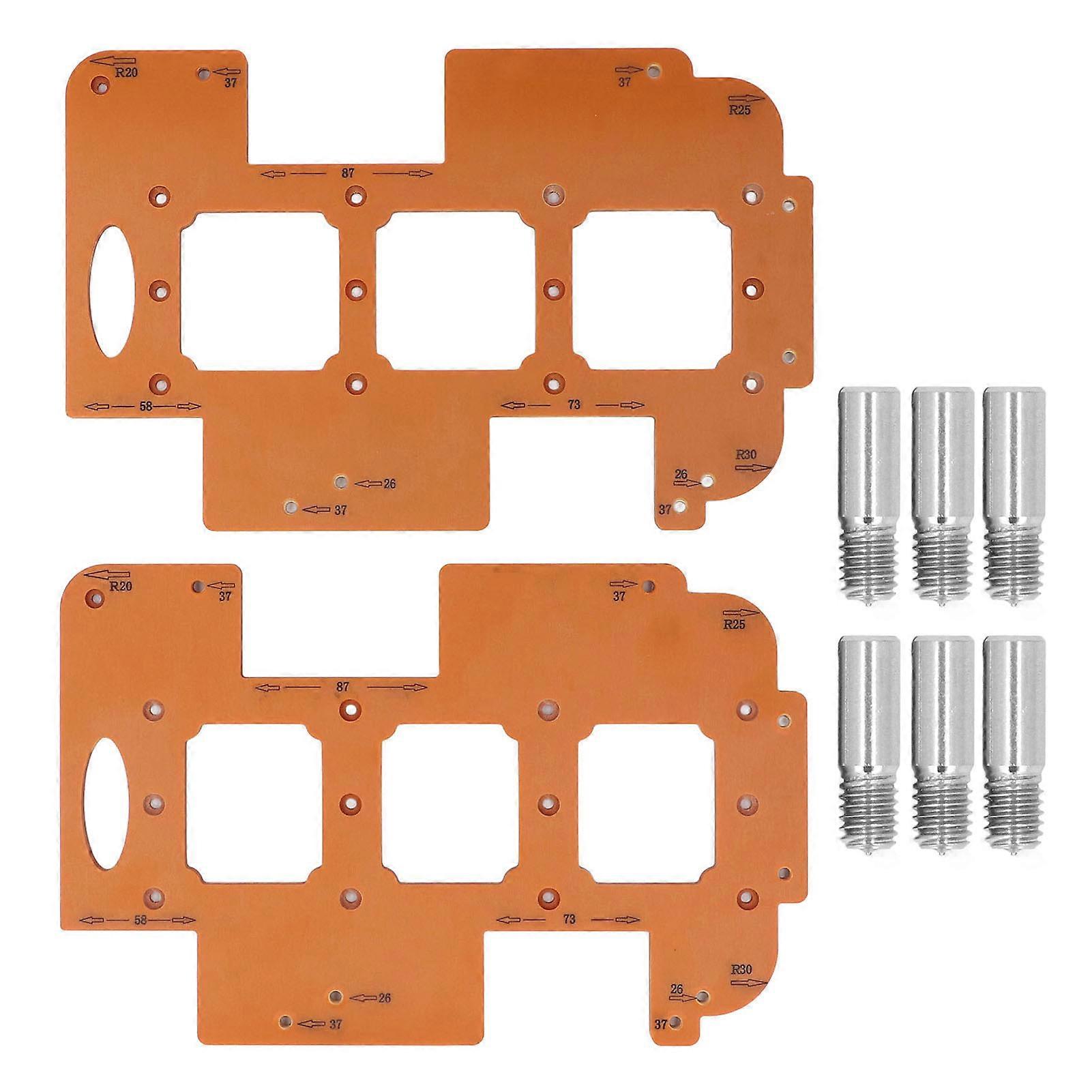Hole Opening Templates Multifunctional Corner Radius and Outlet Punching Template Set for Home Furniture and Woodworking