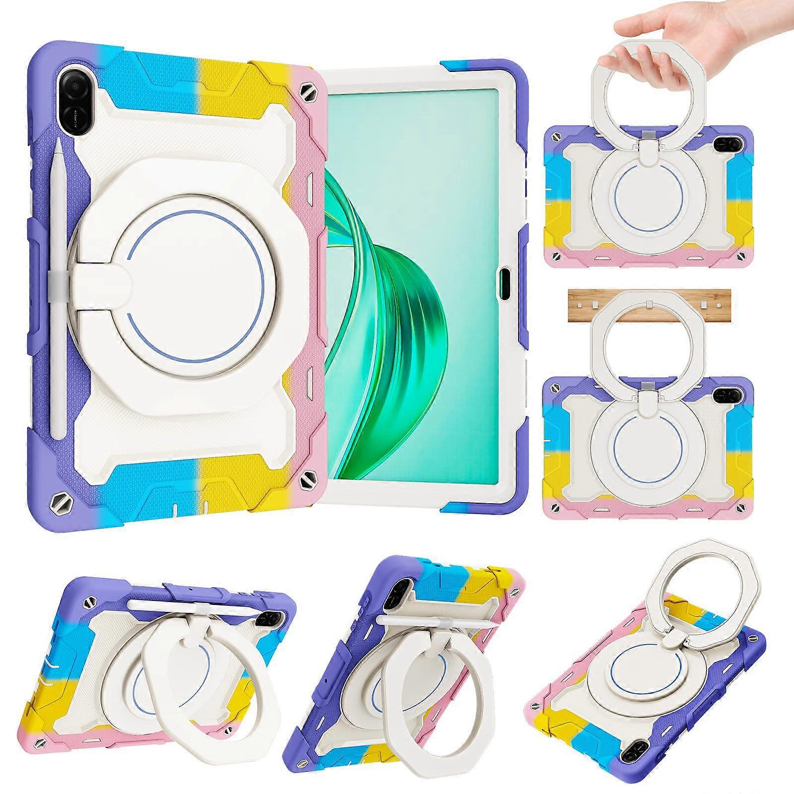 Armor Portable Rotating Ring Holder Silicone Tablet Case For Honor Pad X9 / X8a