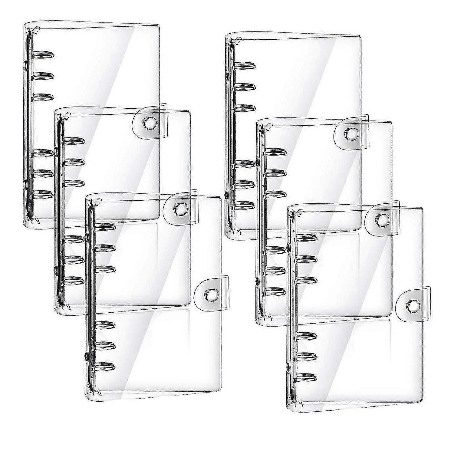 Case Pack Clear A5 Ring Binder Clear Soft PVC Binder Cover Loose Leaf Personal Planner Refillable 6