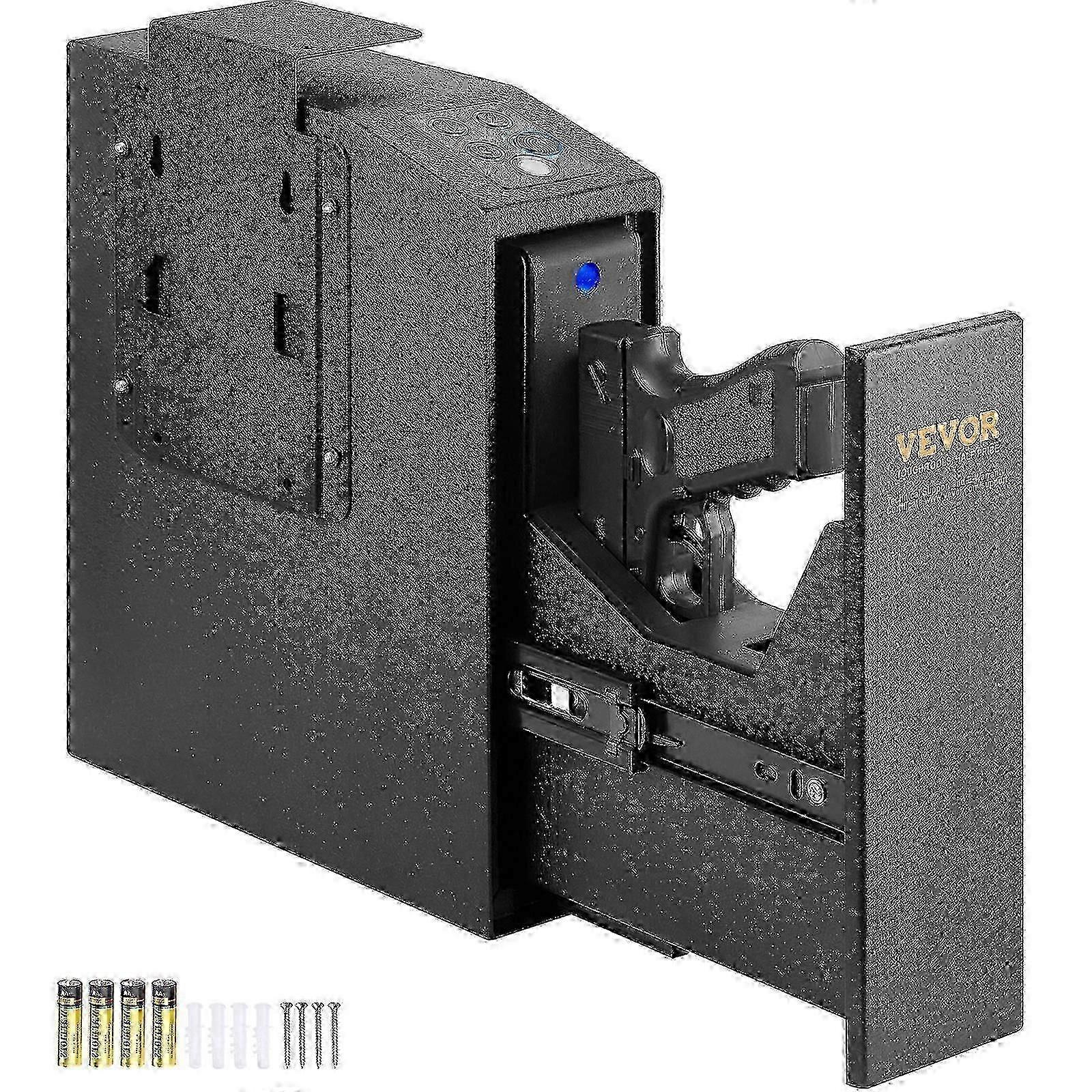 2025 New Mounted Gun Safe for Pistols, Biometric Gun Safe with Three Quick Access Ways of Fingerprints, Passwords and Keys, Handgun Safe for 1 Pistol
