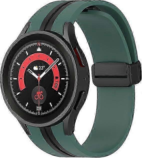 Magnetic Folding Buckle Silicone Watch Strap, Compatible with Samsung Galaxy Watch 5 Pro 45mm/Galaxy Watch 5 44mm 40mm/Galaxy Watch 4 44mm 40mm