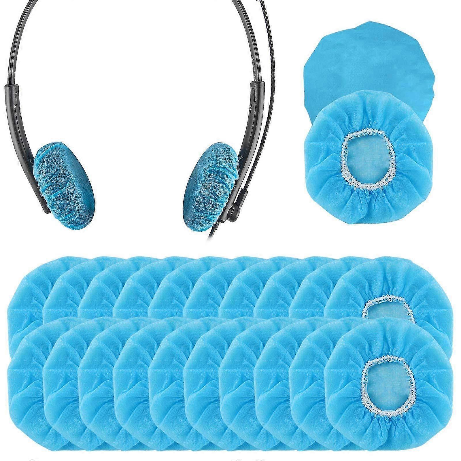 100 Pairs Small Non-Woven Fabric Disposable Headphone Covers/Earphone Covers/Ear Pads Protector/Stretchable