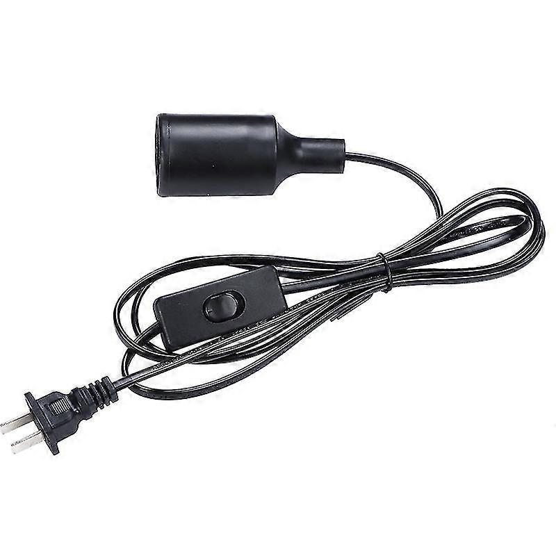 Black Socket Power Cord with Threaded Ring and Switched Outlets