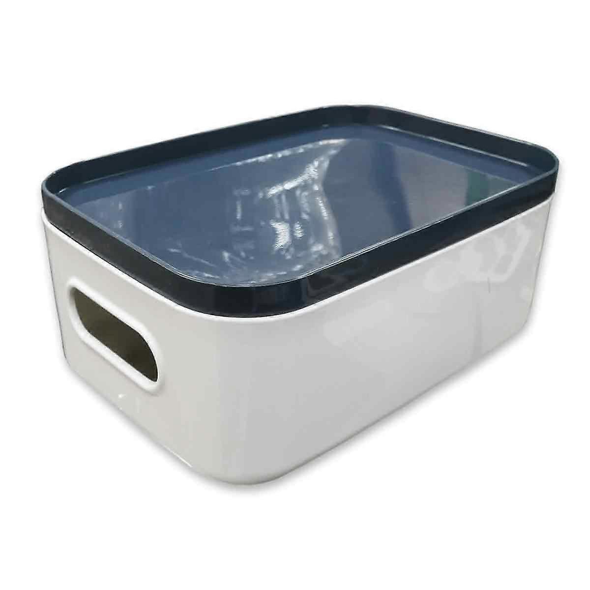 Kitchen Bathroom Condiment Cosmetic Storage Box Organizer with Lid (Medium)