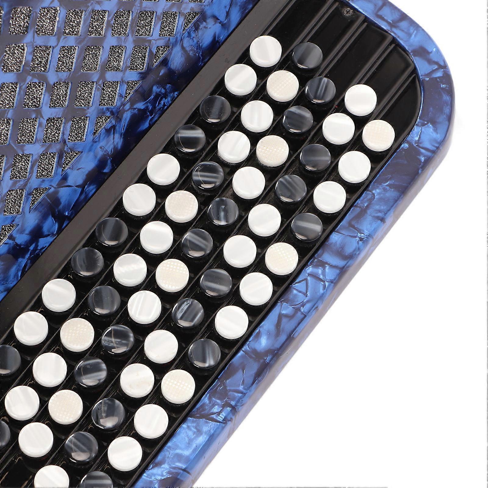 62 Keys Accordion, 60 Bass, Professional Playing Instrument for Beginner, Dark Blue