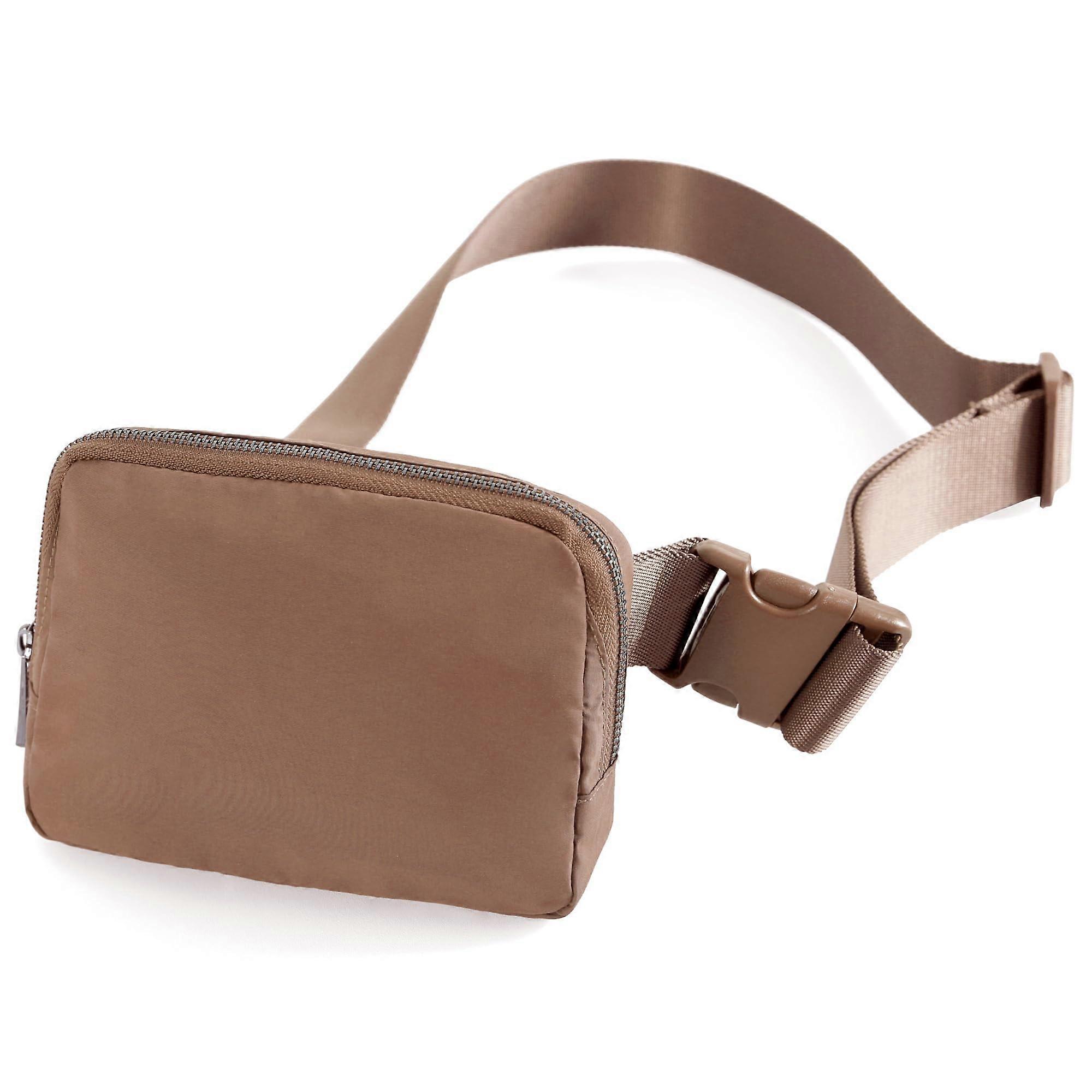 Belt Bag Mini With Adjustable Strap For Travel Walking Hiking Brown