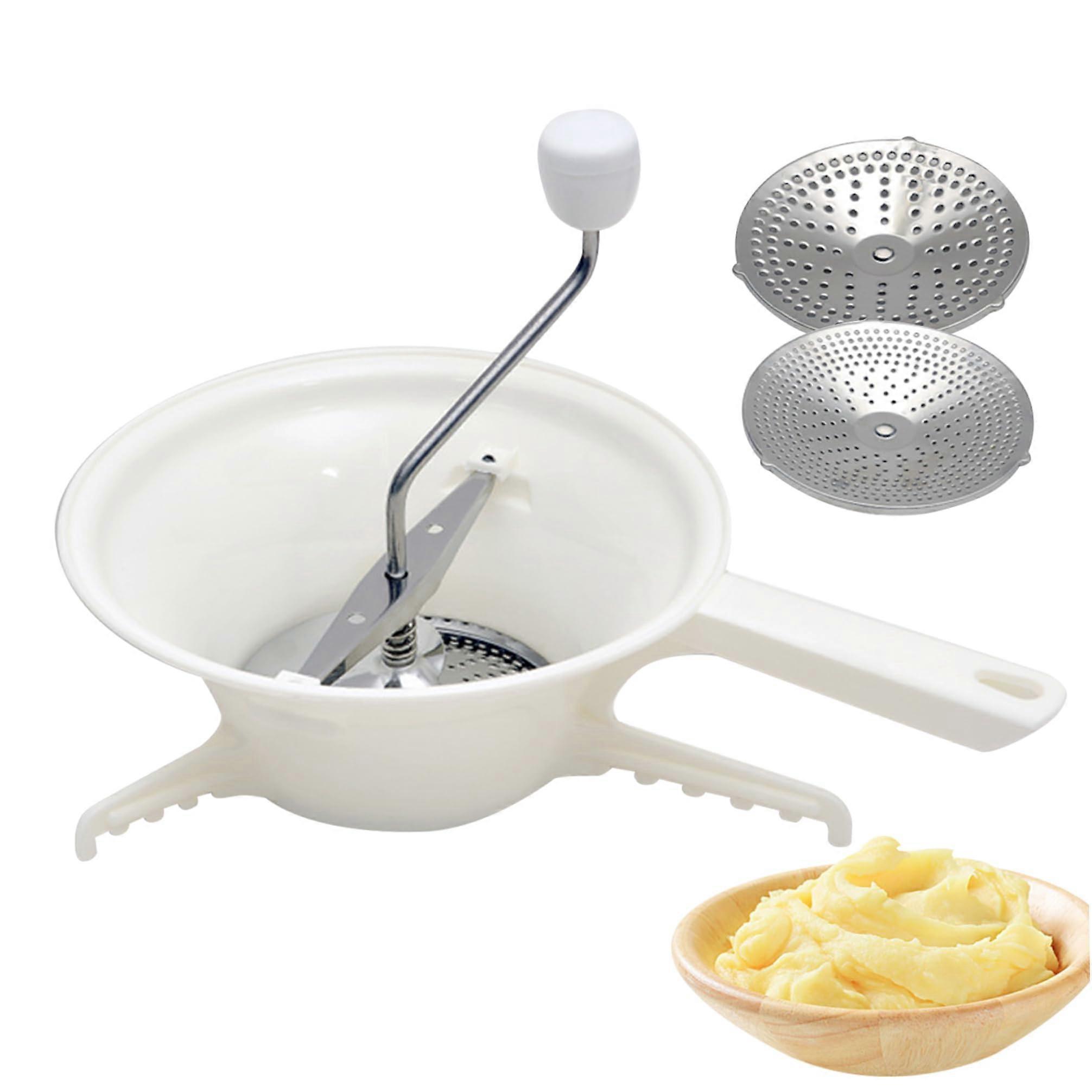 Food Mill Plastic Grinder for Canning with 3 Grinding Discs, Rotary Tomato Sauce Maker, Easy Clean Design