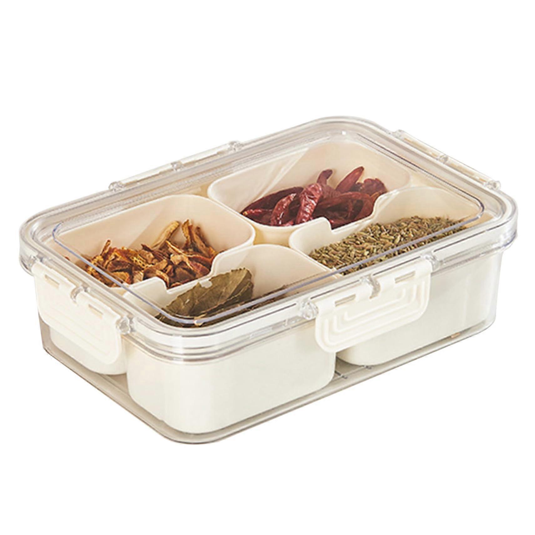 Divided tray with lid, vegetable tray square snack box, reusable dinner tray