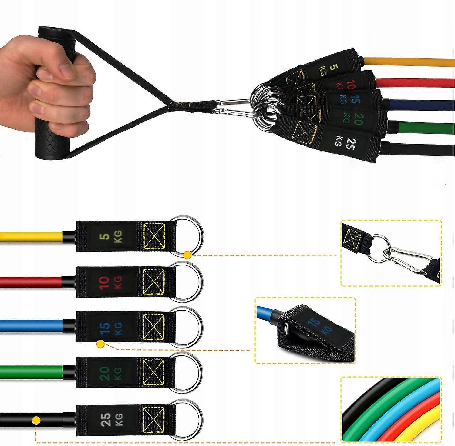 Set Of 5 Resistance Bands For Exercise