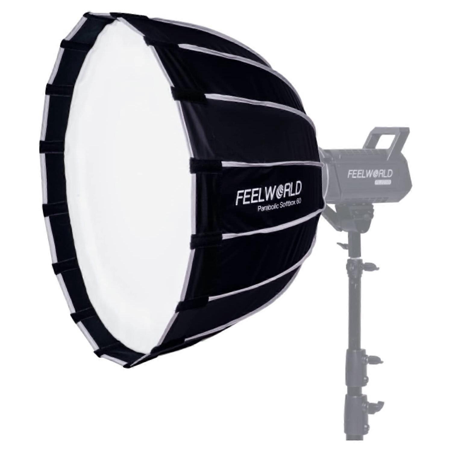 FEELWORLD FSP60 60cm Parabolic Softbox Quick Release Diffuser with Bowens Mount (Black)