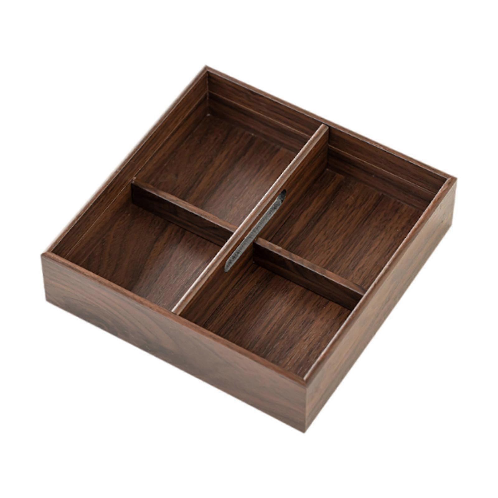 Dried Fruit Container Candy Container Wood 4 Grids Multipurpose Reusable Nut