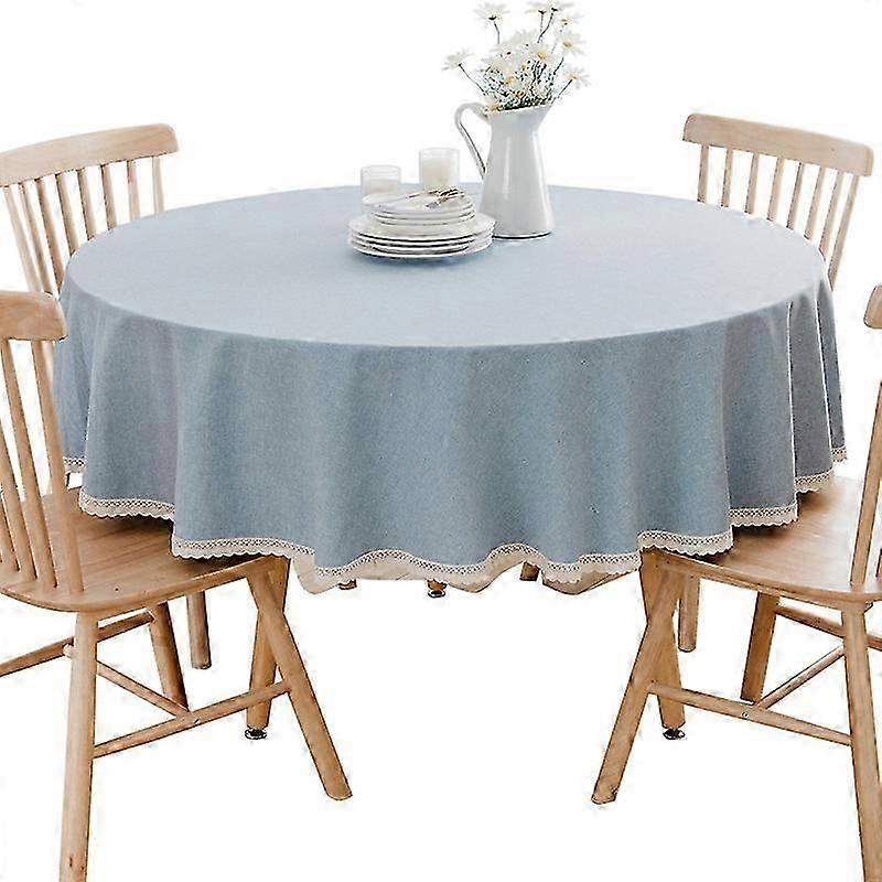 Large Round Table Tablecloth Fabric Waterproof And Oil-proof Solid Color High-grade Sense Round Tablecloth Tablecloth Tablecloth90cm Circle