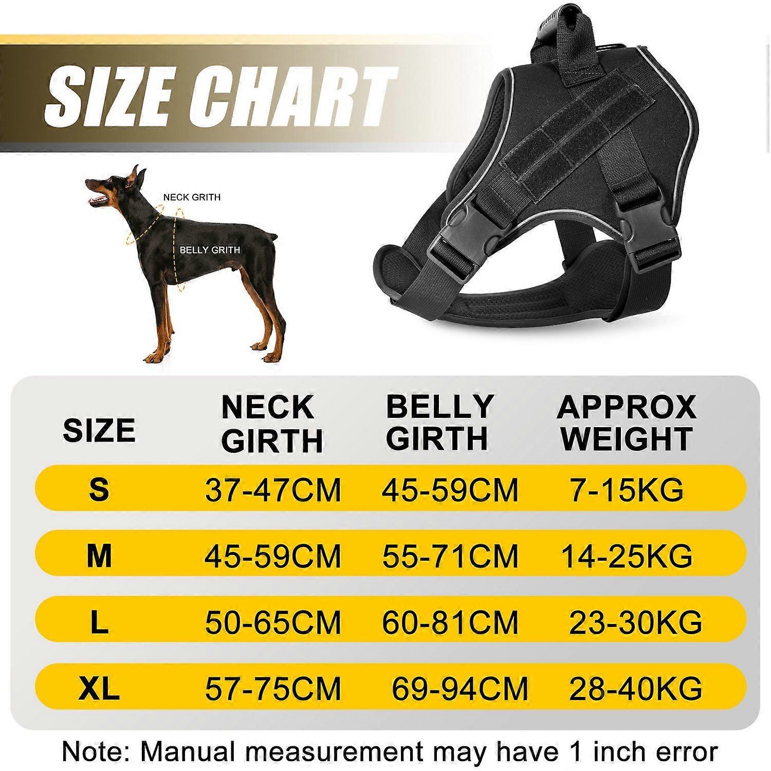 Tactical dog harness, medium and large dogs, hard-wearing durable strong secure adjustable