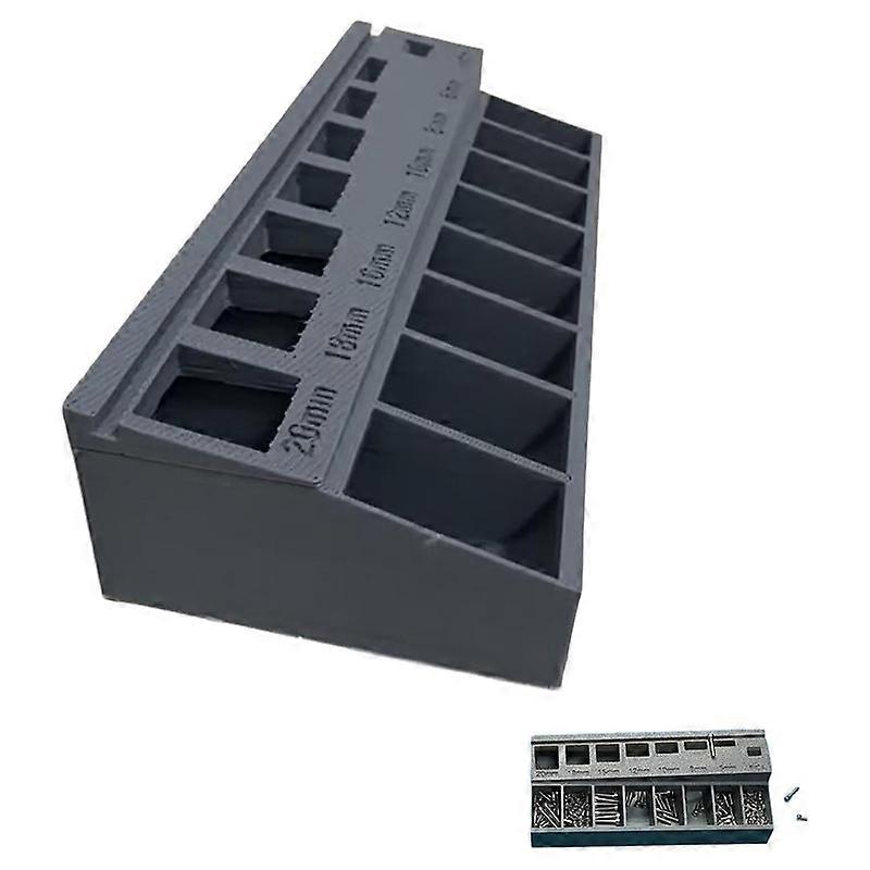 M3 Bolt Sorter,Screw Length Sorter Tray With 7 Measuring Slots,Portable Screw Toolbox Organizer,Durable Plastic Organizer Store