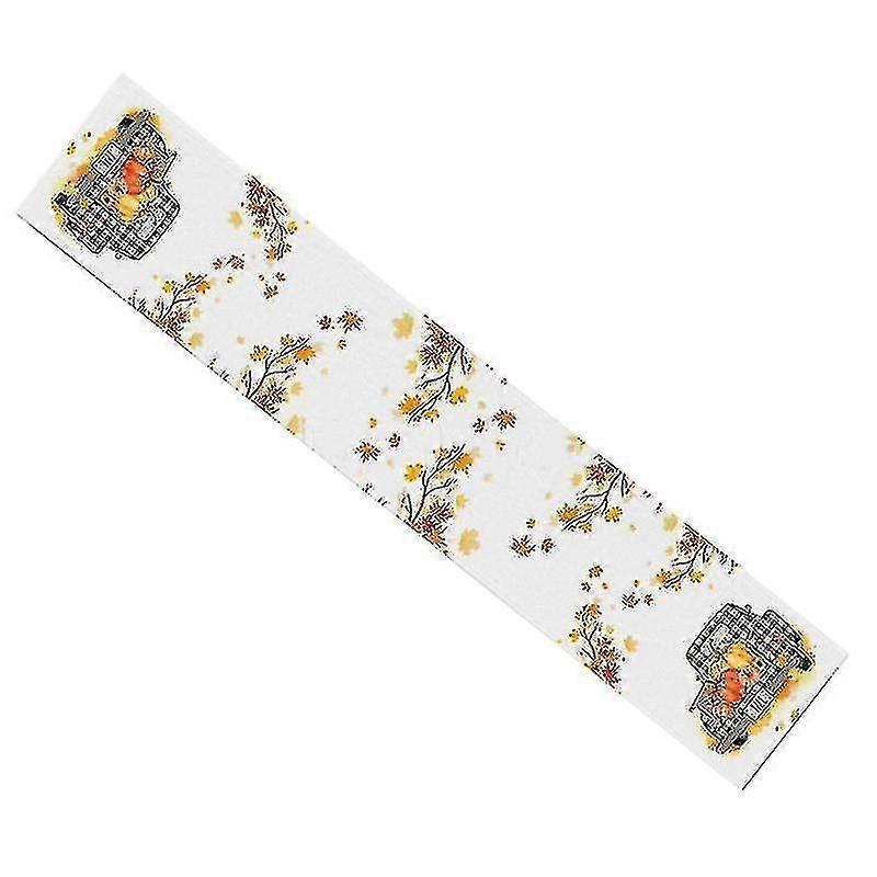 Maple Leave Pumpkins Buffalo Plaid Truck Table Runner