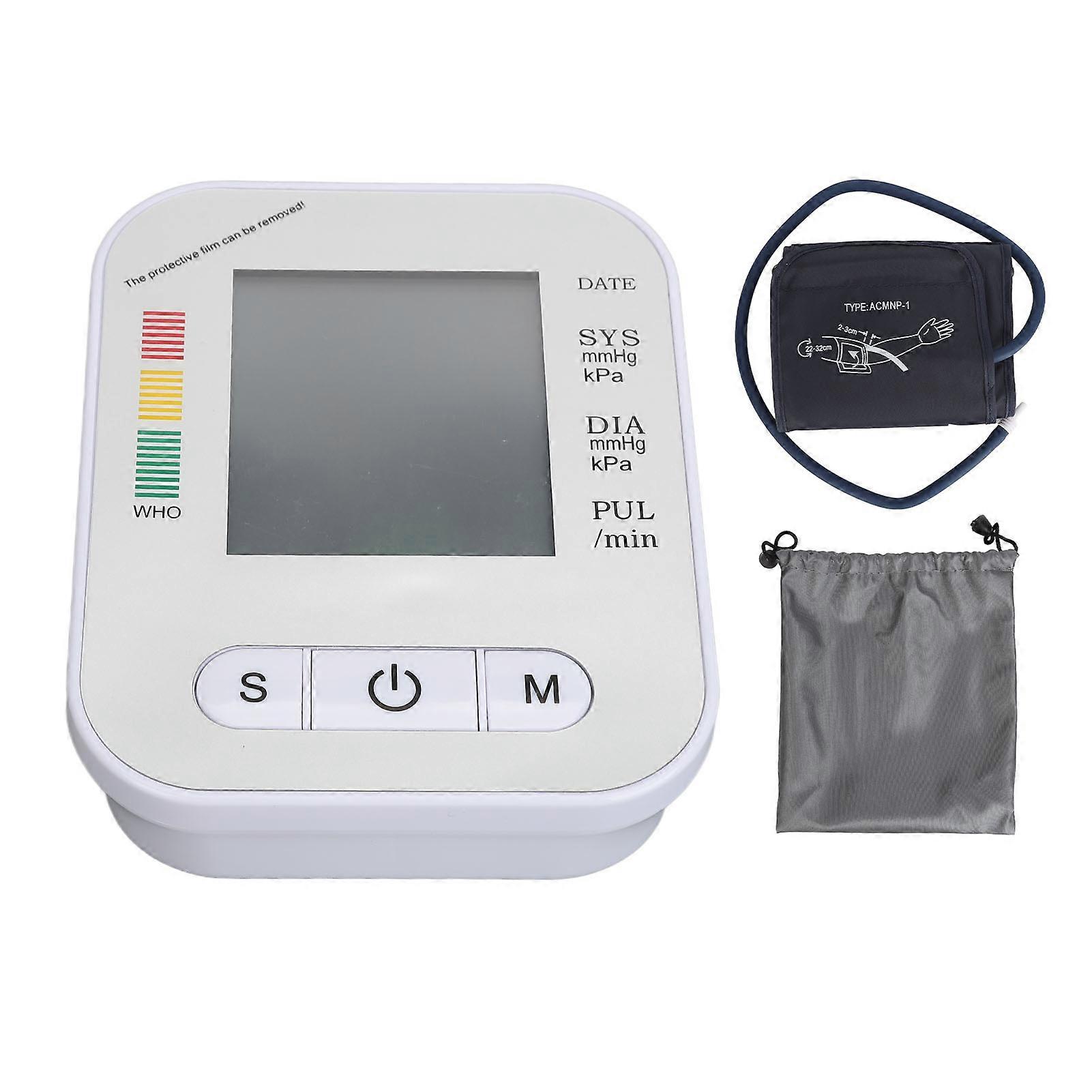 Blood Machine High Accuracy Upper Arm Type Automatic Blood Pressure Measuring Monitor Silver Panel