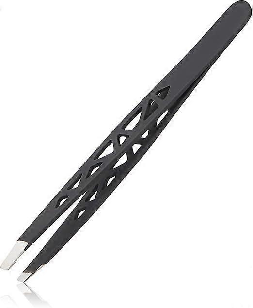 Slant Tweezer in Midnight with Precision Crafted, Hand Sharpened Tips for Shaping and Defining Brows, Includes Protective Storage Pouch