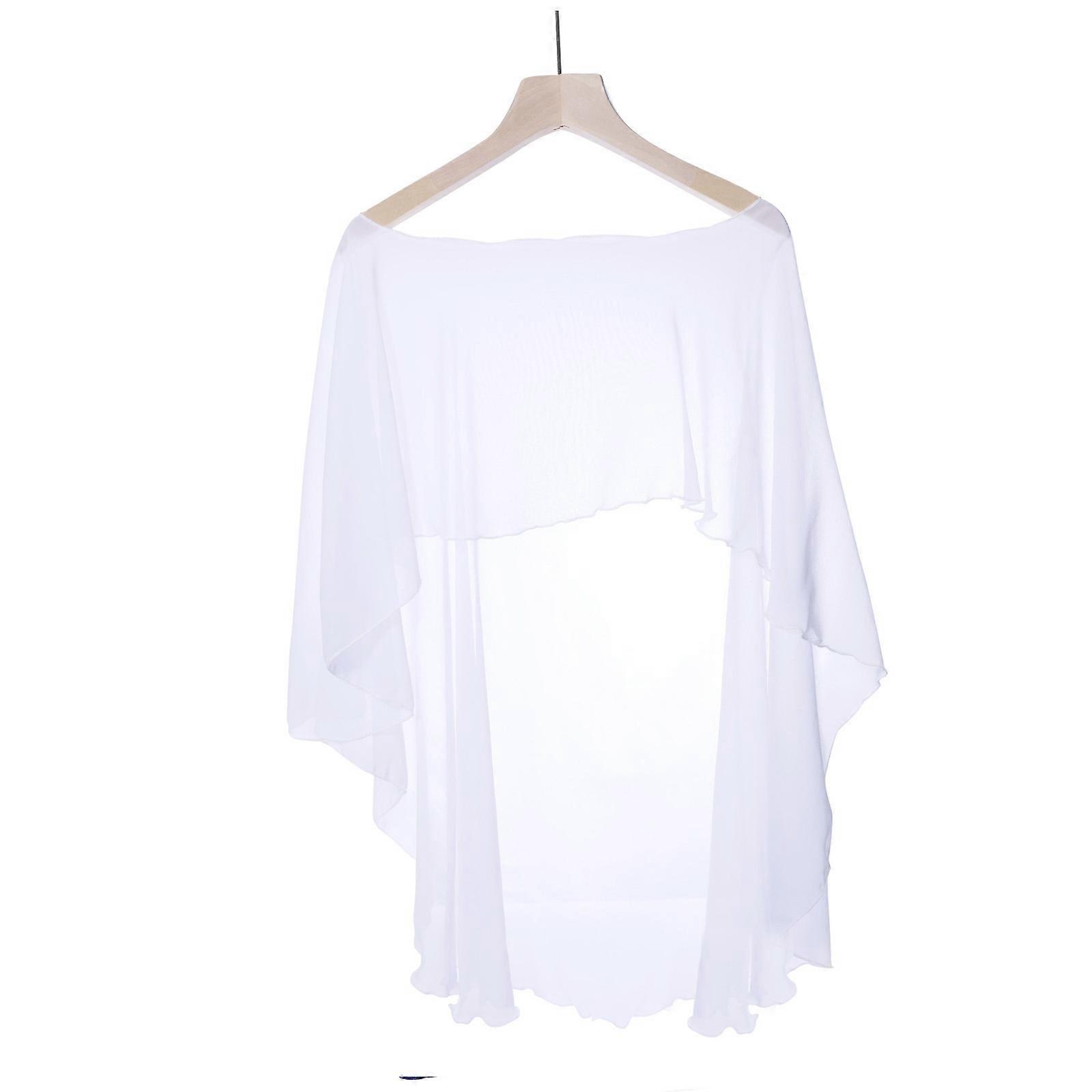 Elegant Sheer Shawl Sun Blocking Cover Up Scarf Seethrough Shoulder Wrap For Summer Outings And Casual Styling White