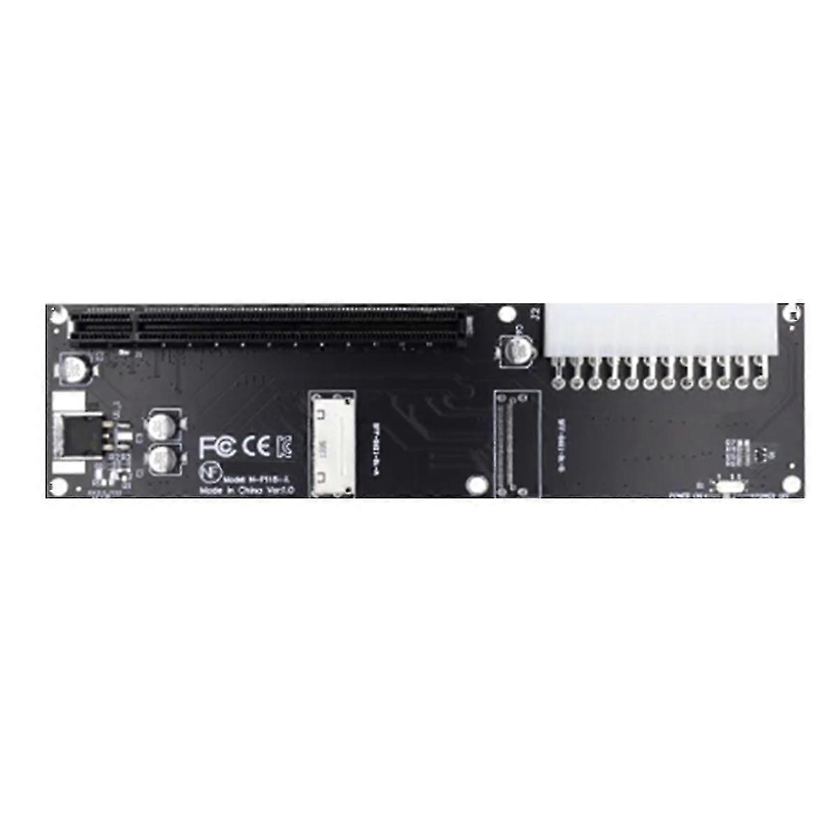 Oculink SFF-8612 8X to PCIE X16 PCI-Express Adapter with ATX 24Pin Power Port for Mainboard Graphic