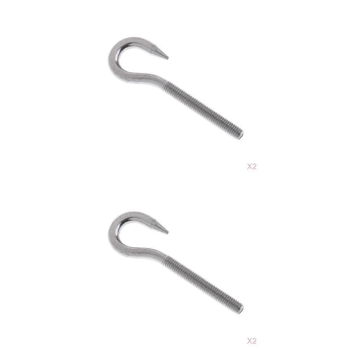 freneci 2Pcs + 2x M5 Tasse en acier inoxydable Round End Eye Bolt Screw Threaded Hooks