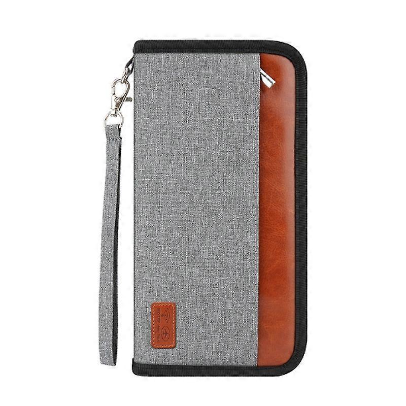 Passport Holder Travel Wallet, Family Passport Wallet Grey