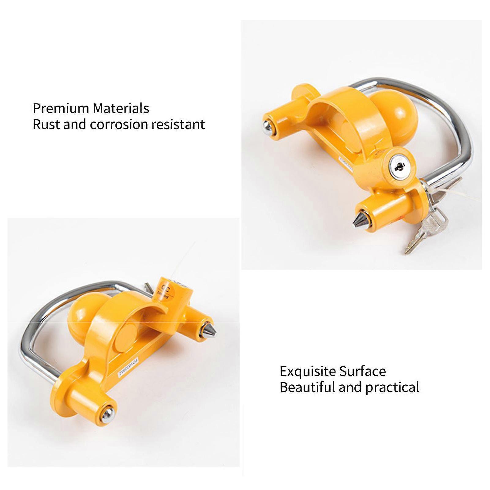 Lock, Anti Theft Universal Trailer Ball Tow Hitch Lock with 2 Keys Fits 1-7/8'', 2'', 2-5/16'' Coupler Orange