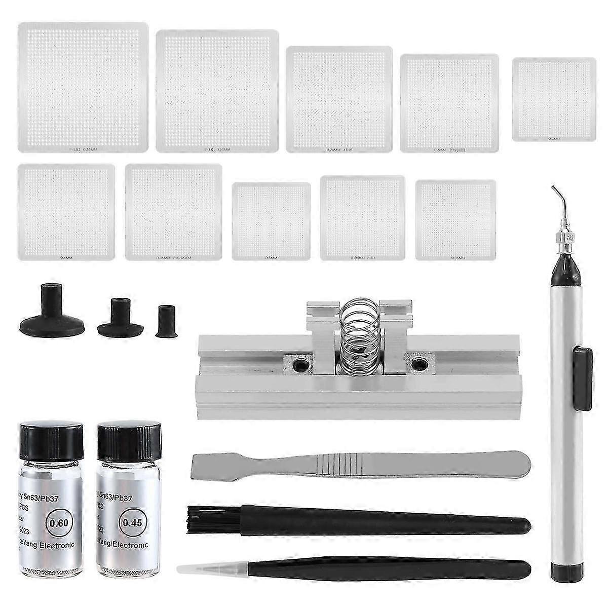 SMT Rework Repair Kit featuring BGA Reballing Station with Direct Heat Stencils Solder Paste and Steel Mesh