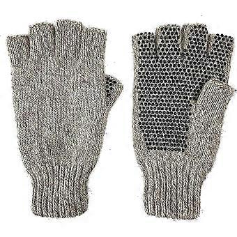Men's Wool Knitted Fingerless Ragg Gloves With Thinsulate Lining