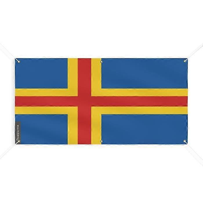 Åland Flag Banner - PIXELFORMA - 70x140cm - Durable Polyester - 6 Reinforced Eyelets
