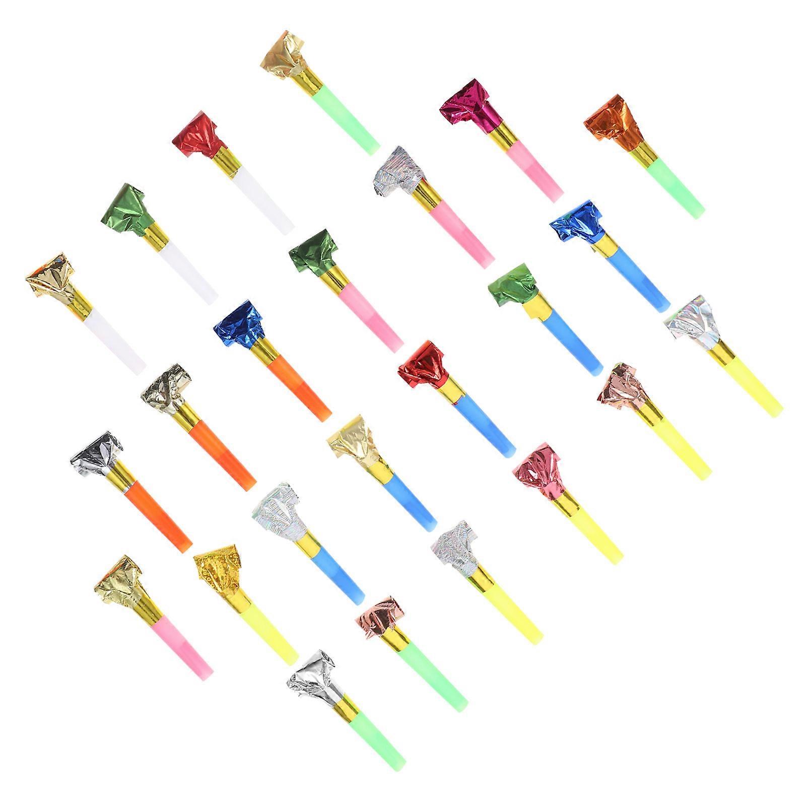 Colorful 110pcs Plastic Party Noise Makers Whistles for Birthday Carnival Gathering Cheering Props Bright Blowouts