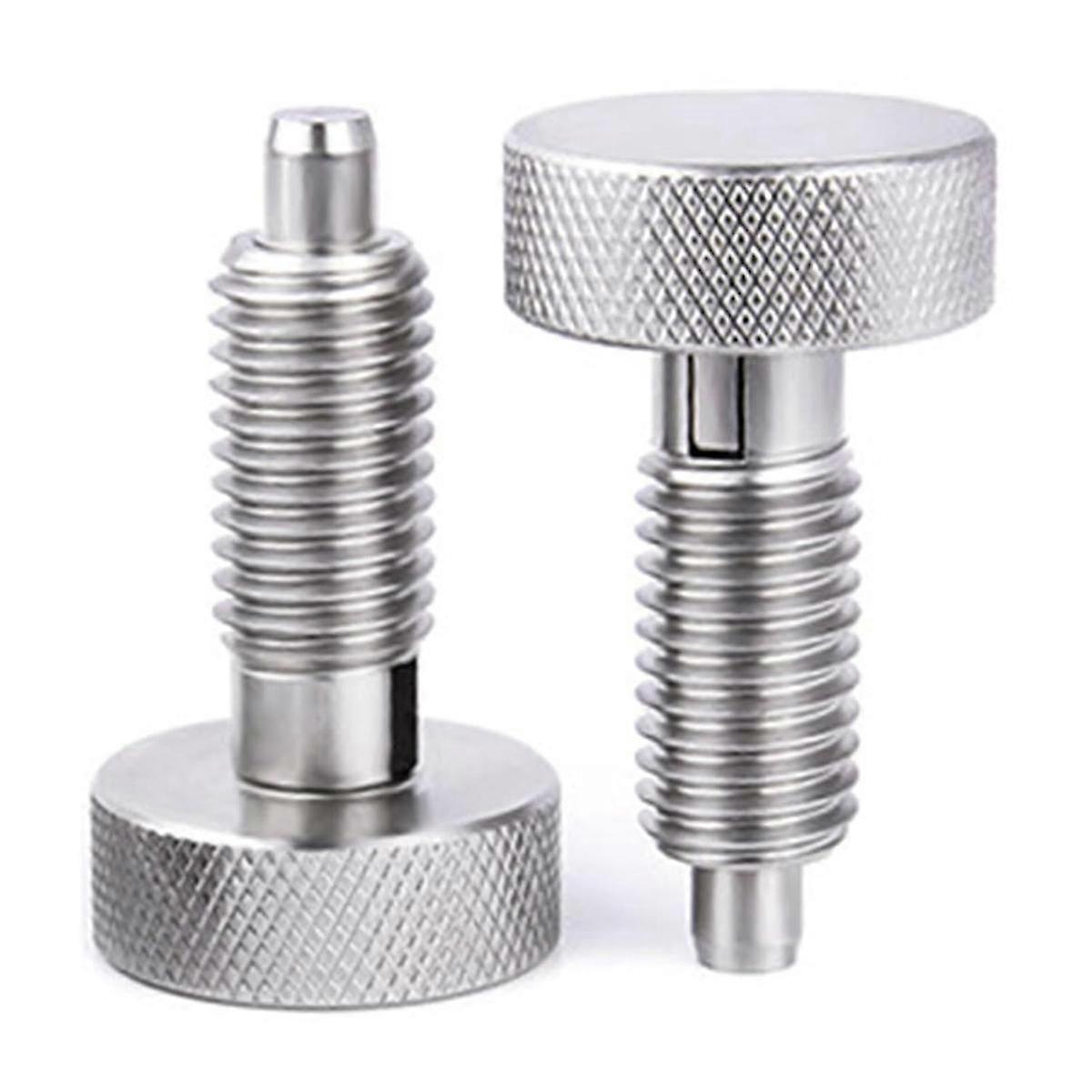 2Pcs Stainless Steel Hand Retractable Spring Plungers with Knurled Handle - Quick Release Locking Pi Edition0722