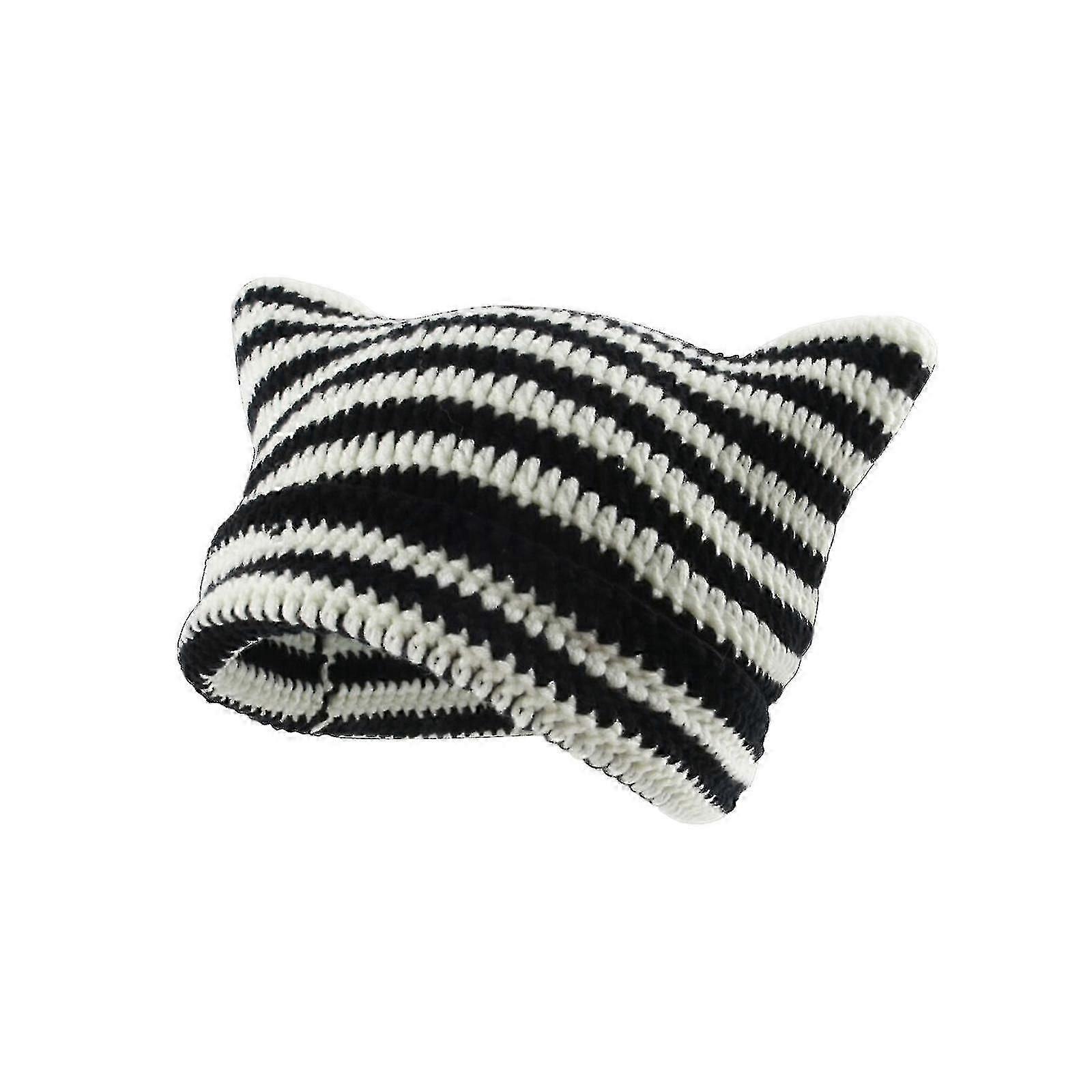 قبعة صغيرة كروشيه كات للنساء - اكسسوارات الجرونج العتيقة قبعة مترهلة